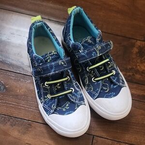 3/$15! Lily & Dan Dinosaur Print Sneakers - Blue and Green Little Kid Size 3